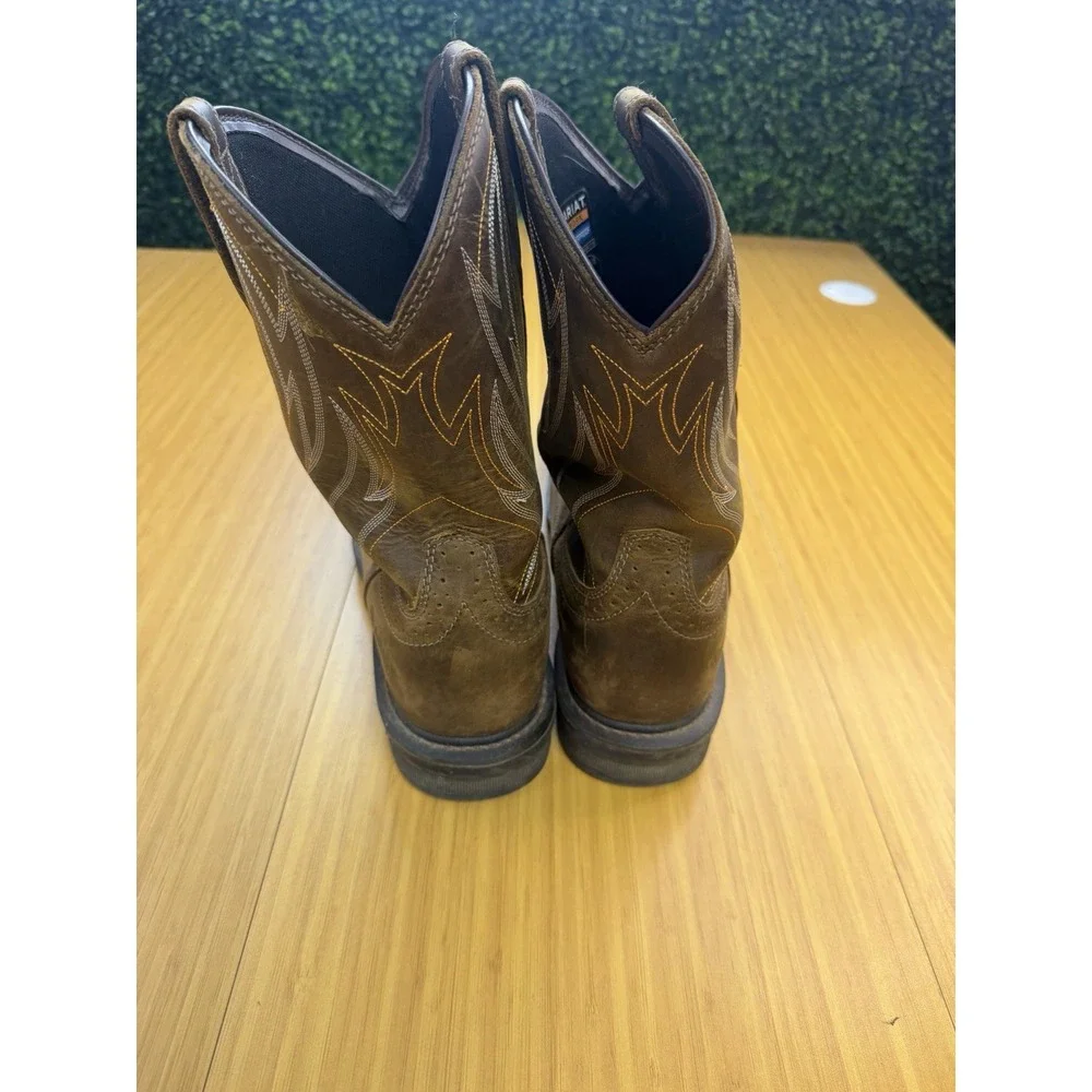 Ariat Work Mens ASTM F2892-18 EH Brown Leather Waterproof Work Boots 12 EE